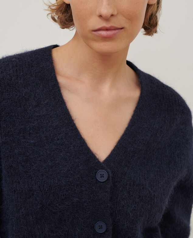 Cárdigan de alpaca mezclada A692 navy