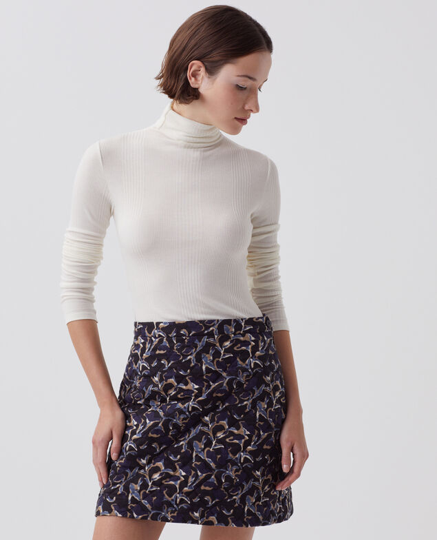 Falda acolchada de algodón I686 new fl ikat navy