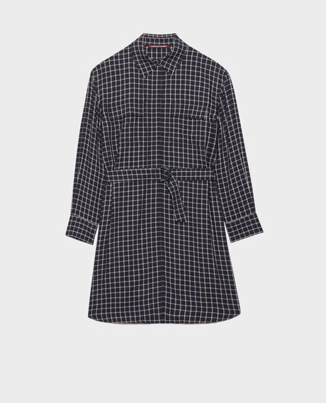 Vestido camisero de cuadros 8869 69 navy check 2wdr277v13