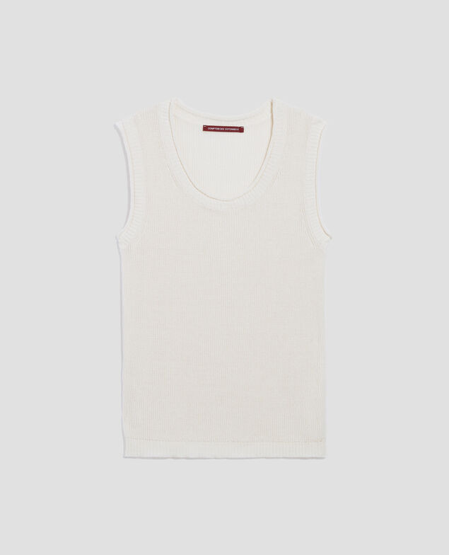 Top largo de lino H303 white swan