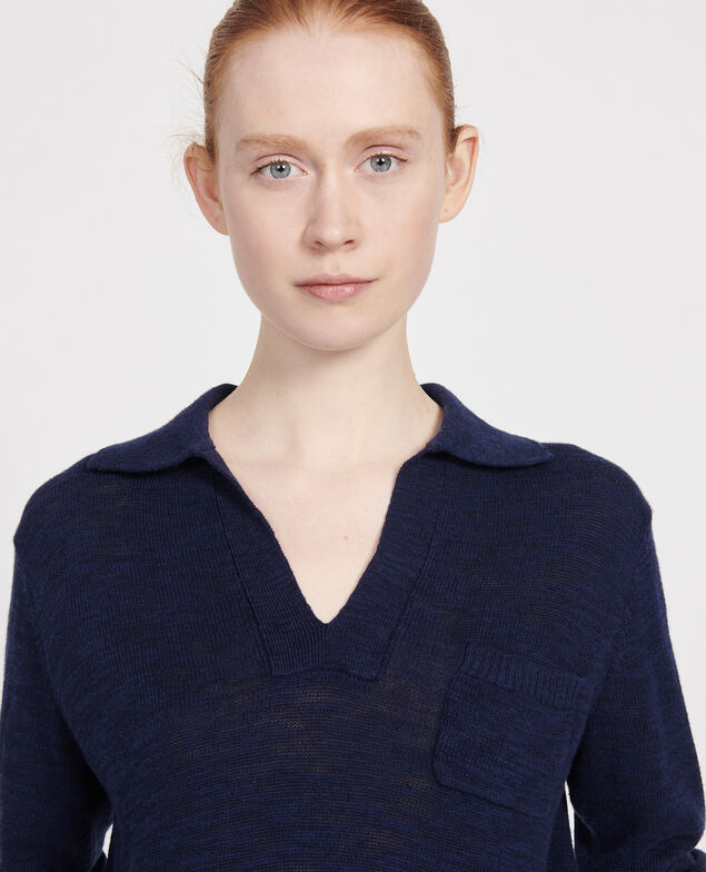 Jersey con lino Maritime blue