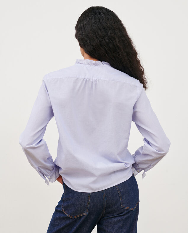 Camisa de algodón 0612 blue mini stripes