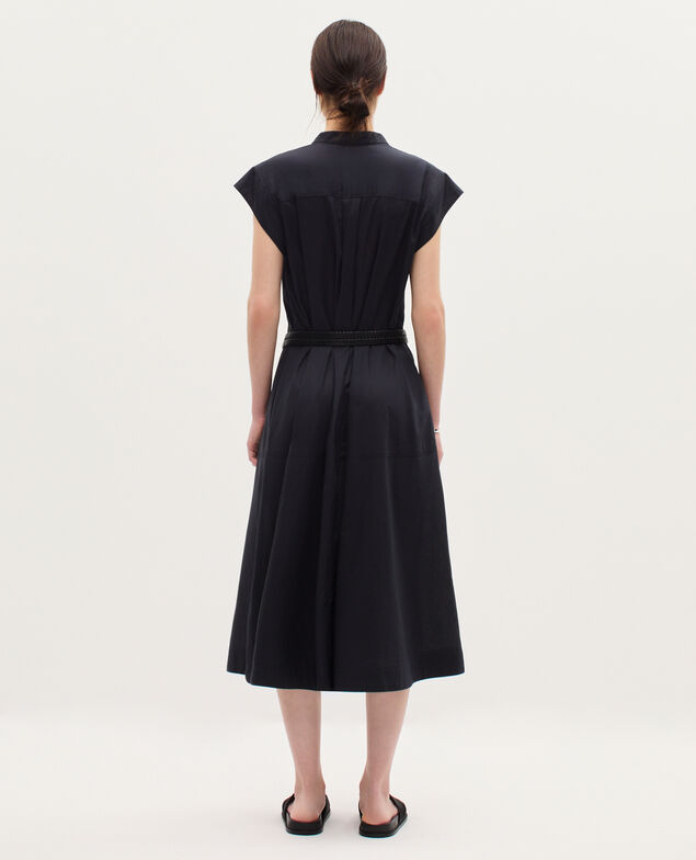 Vestido midi de gasa de algodón K080 vulcan gray