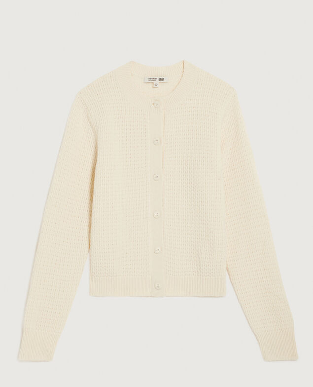 Cárdigan de cuello redondo  U010 off white