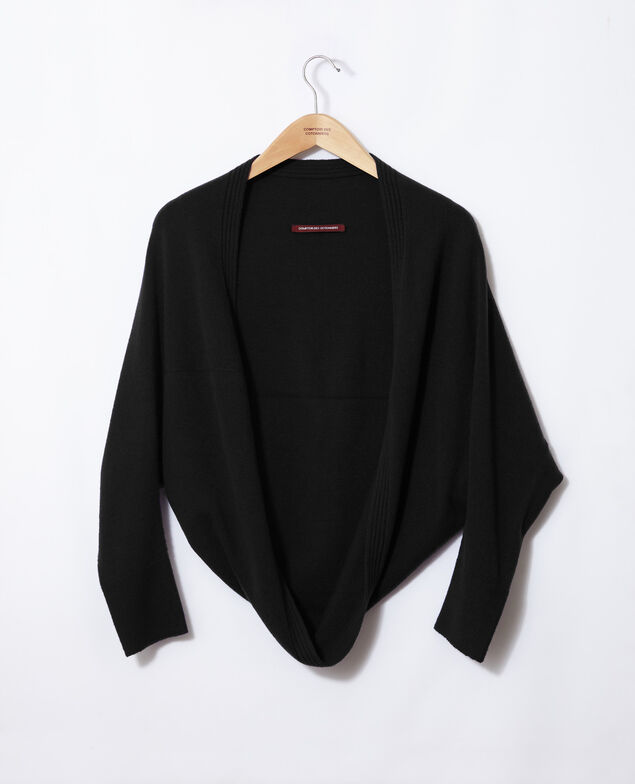 Jersey estilo bolero con cachemir Negro