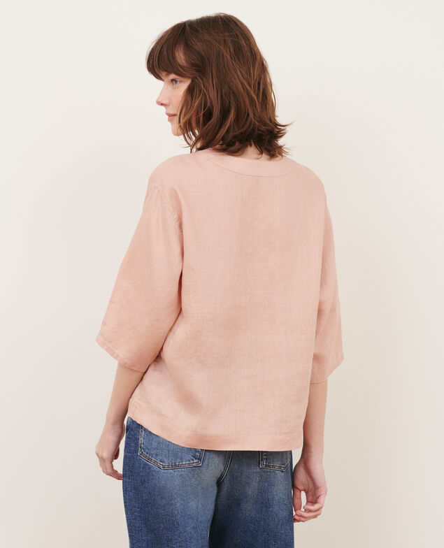 Blusa tunecina de lino 32 beige