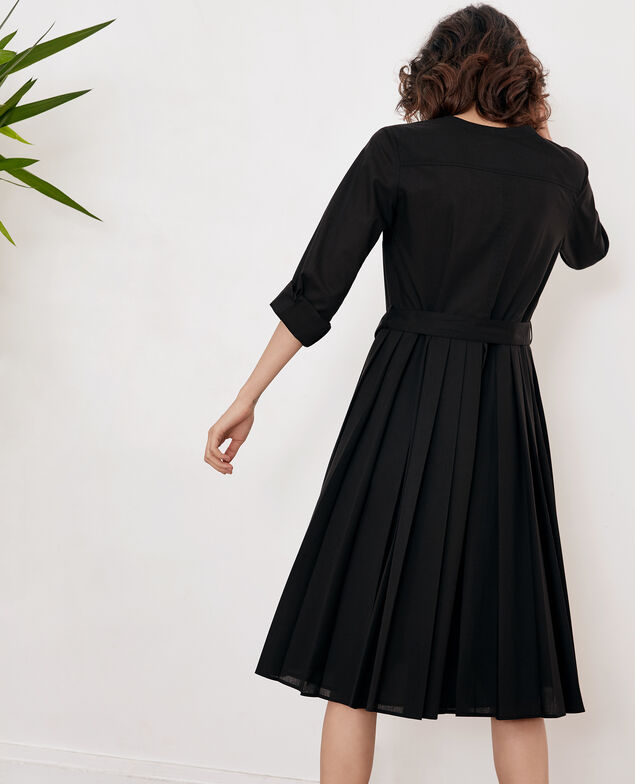 Vestido con plisado Noir