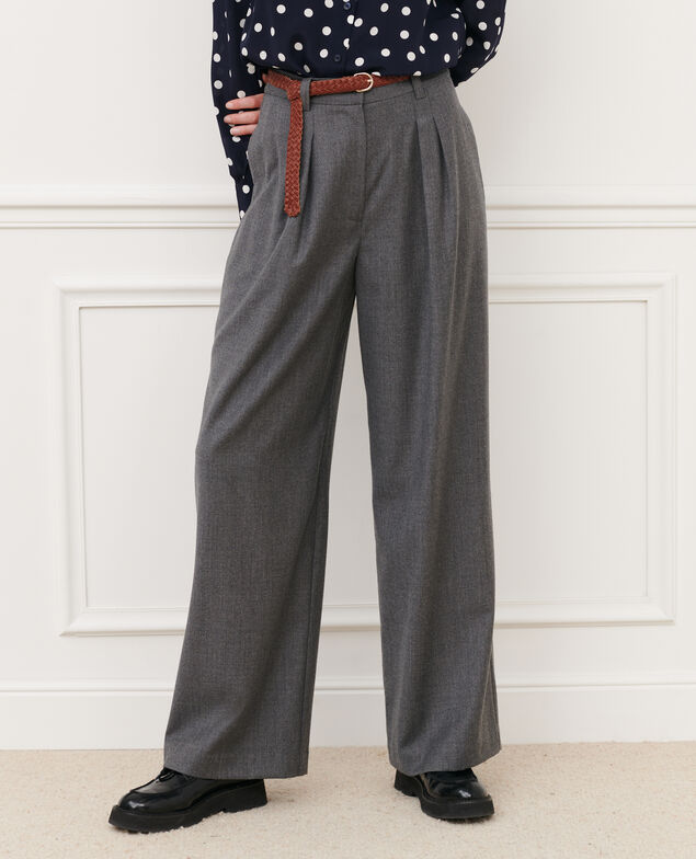 YVONNE - Pantalón ancho de lana cachemir 4275 medium_grey_melange