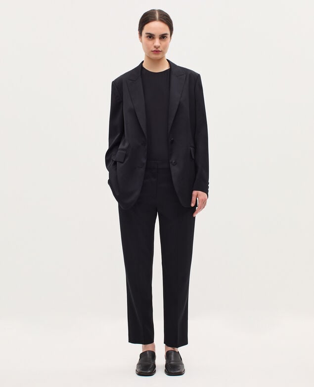 Pantalón cigarette de lana H091 black beauty