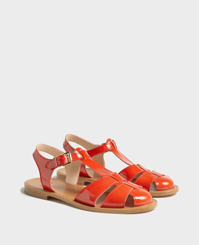 Sandalias de charol Fiery red