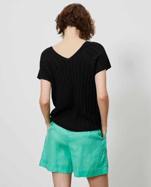 Jersey de punto canalé 3D Black beauty