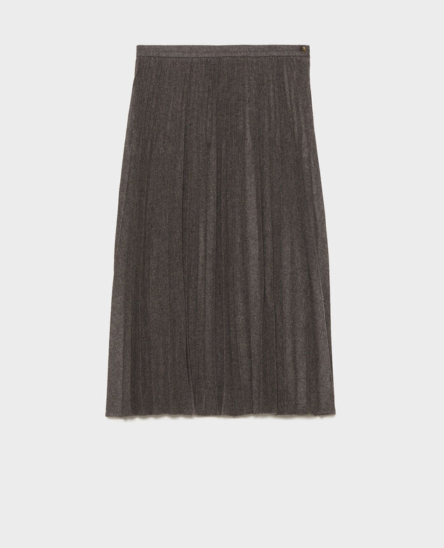 Falda plisada de lana Medium grey melange
