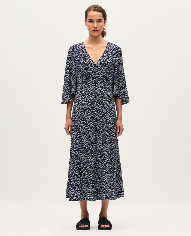 Vestido largo fluido K621 leo blue