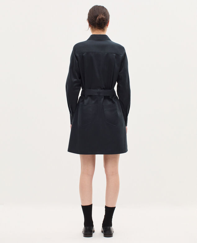 Vestido camisero corto estilo workwear K080 vulcan gray