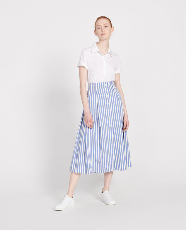 Falda de algodón Stripes light grey persian jewel