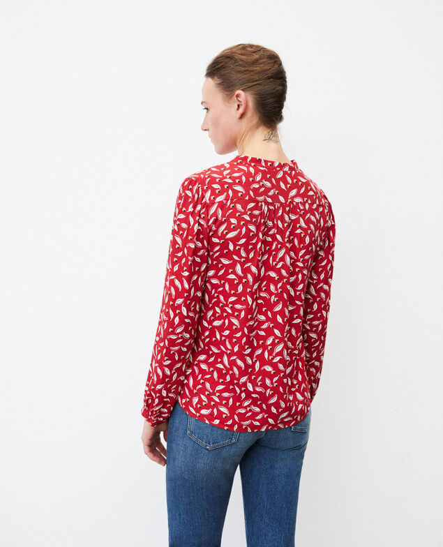 Blusa con cuello tunecino Earth red