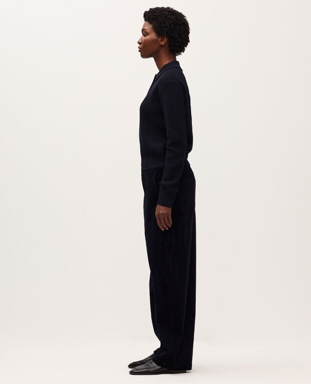 Pantalón barrel de pana U690 navy