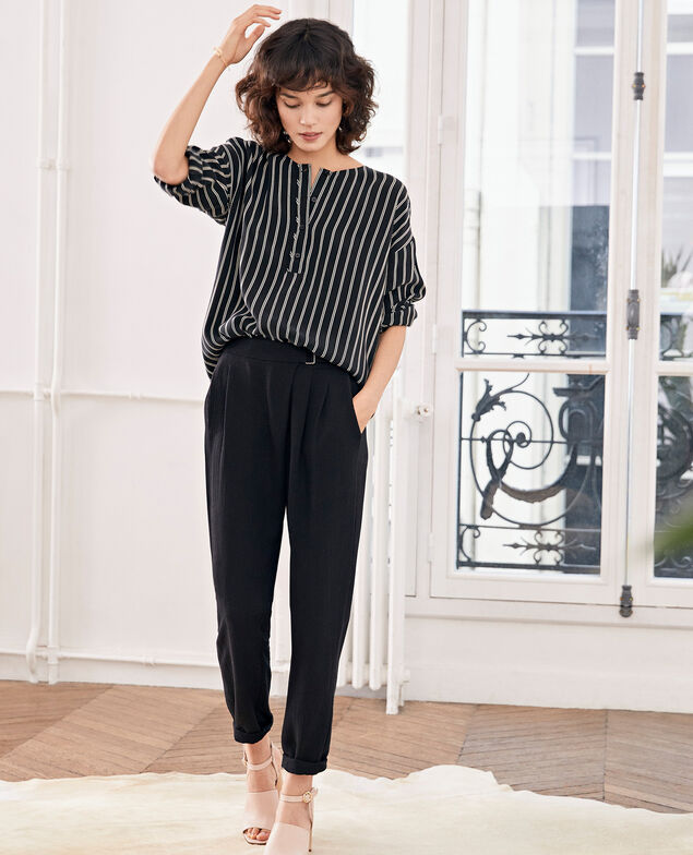 Blusa rayada Black/off white stripes