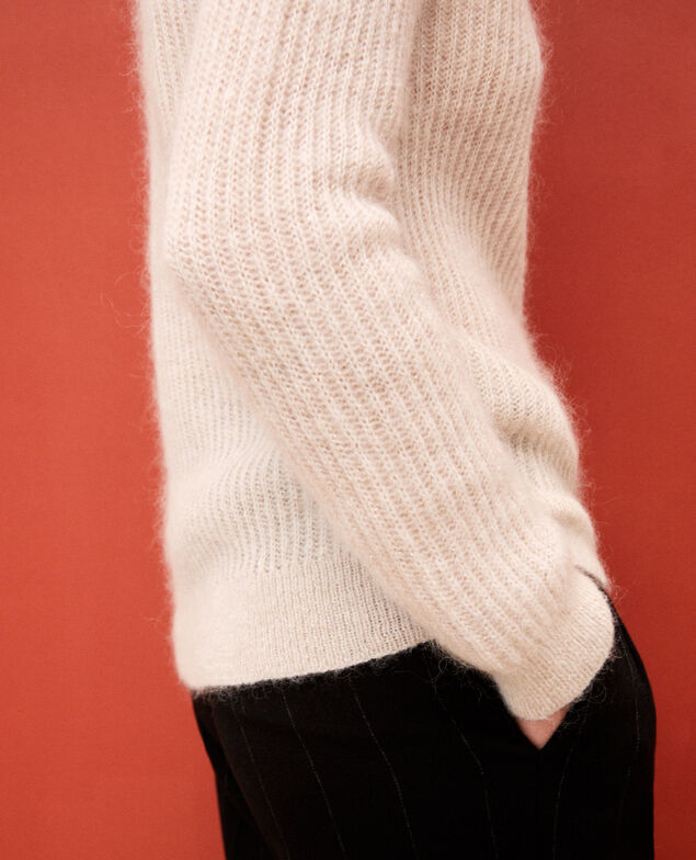 Jersey con mohair y lúrex Silver gray/off white/lurex