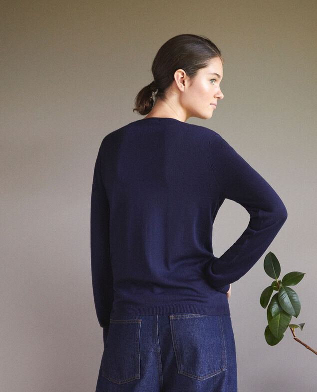 Cárdigan-blusa efecto 2 en 1 Peacoat/off white