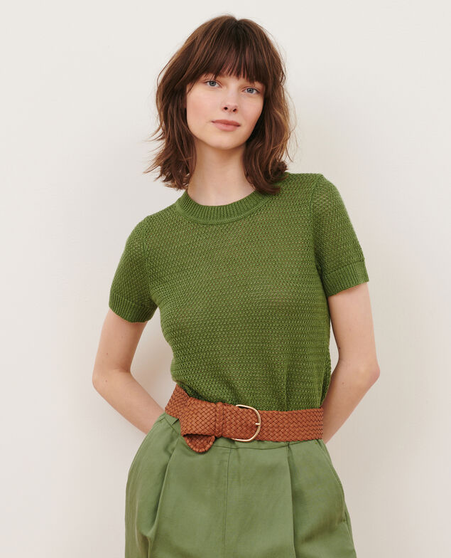 Jersey de lino con manga corta 52 green