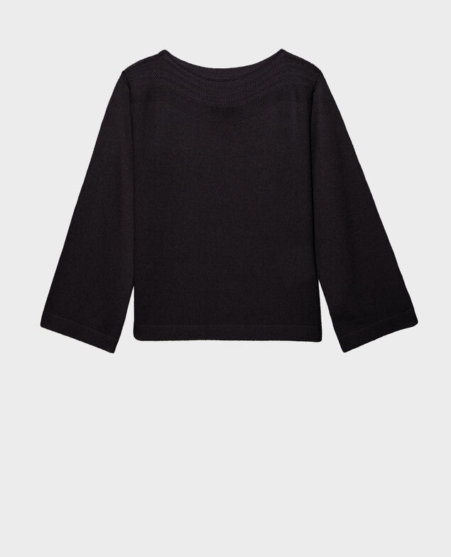 Jersey de cachemir con cuello de barco Black beauty