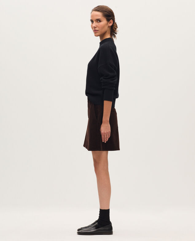 Falda corta de pana U380 dark brown