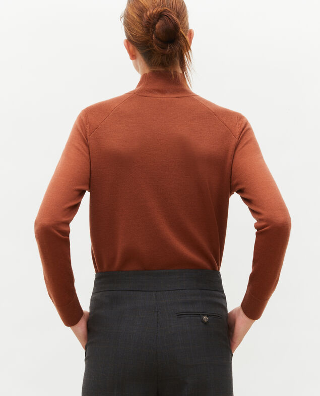 Jersey de lana merino con cuello subido Tortoise shell