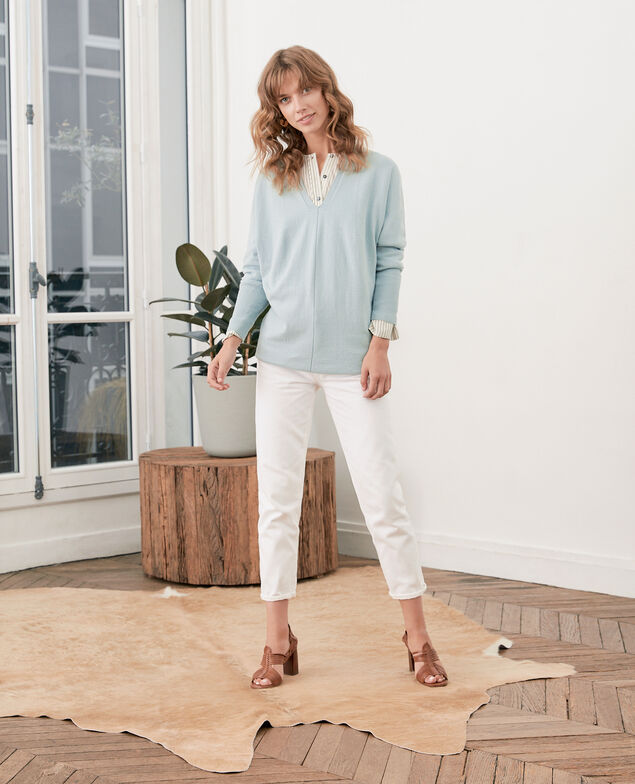 Jersey oversize de algodón y cachemir Silver green
