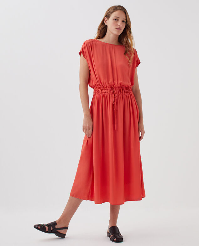 Vestido largo fluido J240 paprika orange