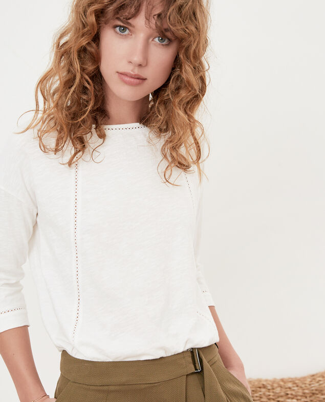 Camiseta con detalles de fantasía Blanc