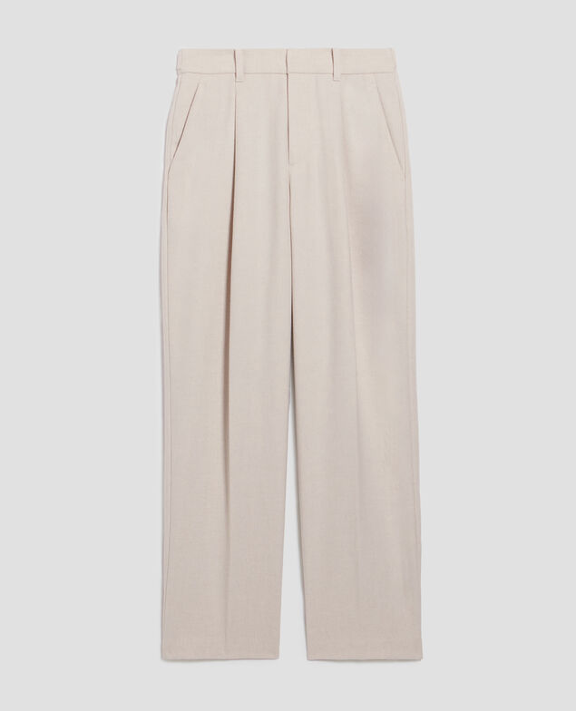 Pantalón recto de lana U300 natural