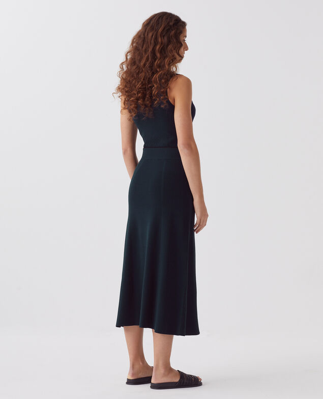 Falda midi de punto J690 blueberry