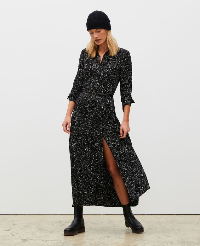 Maxi vestido largo estampado Print constellation black