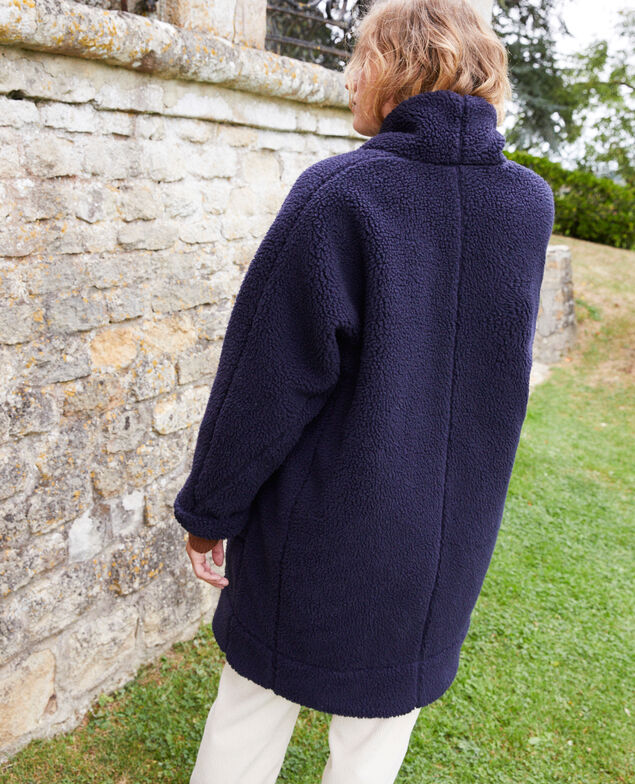 Abrigo efecto piel de cordero  Dark navy