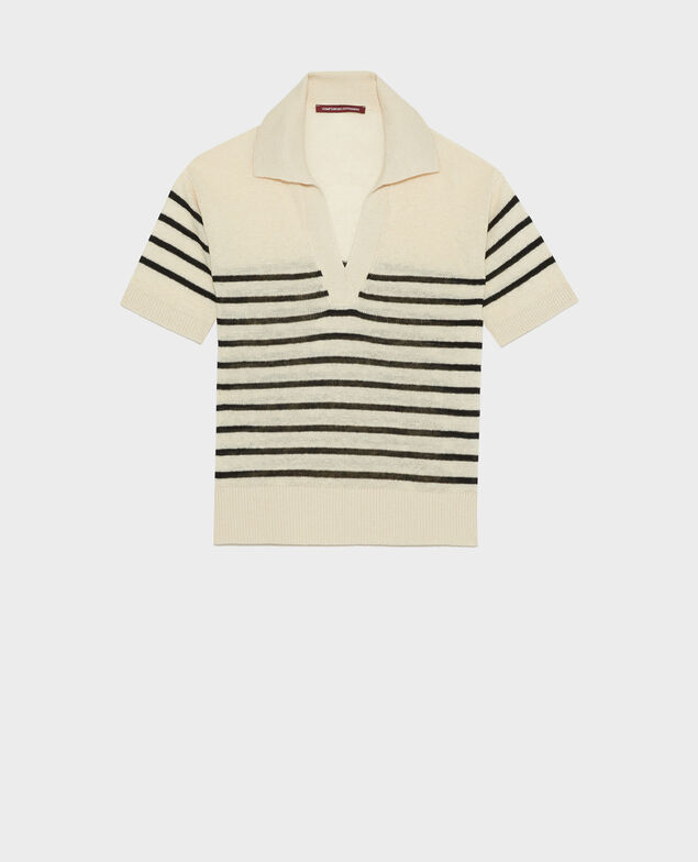 Polo de lino con manga corta 7101c 102 stripes