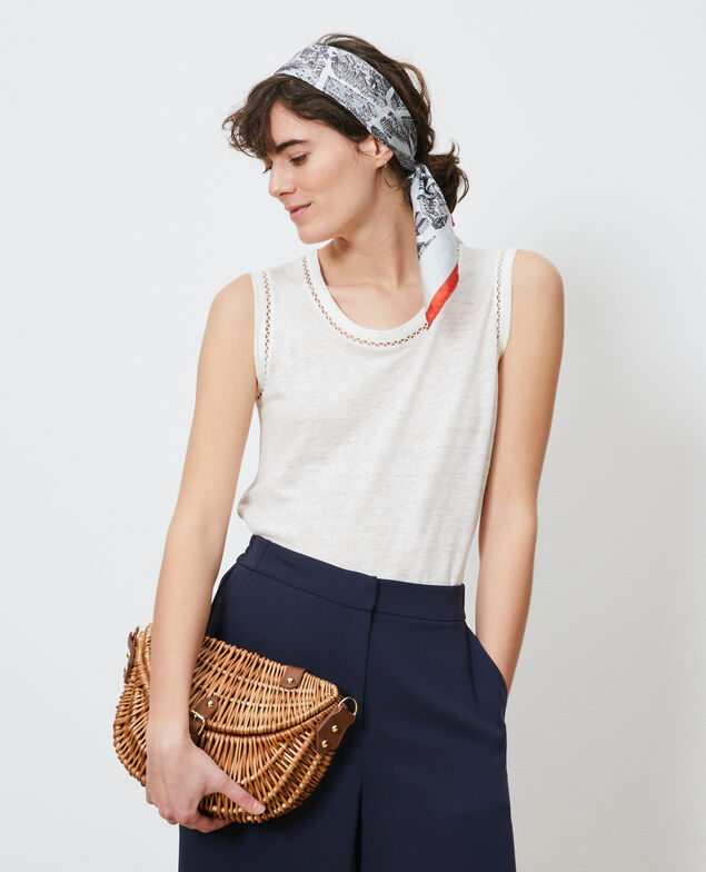 Camiseta de lino con tirantes Gardenia