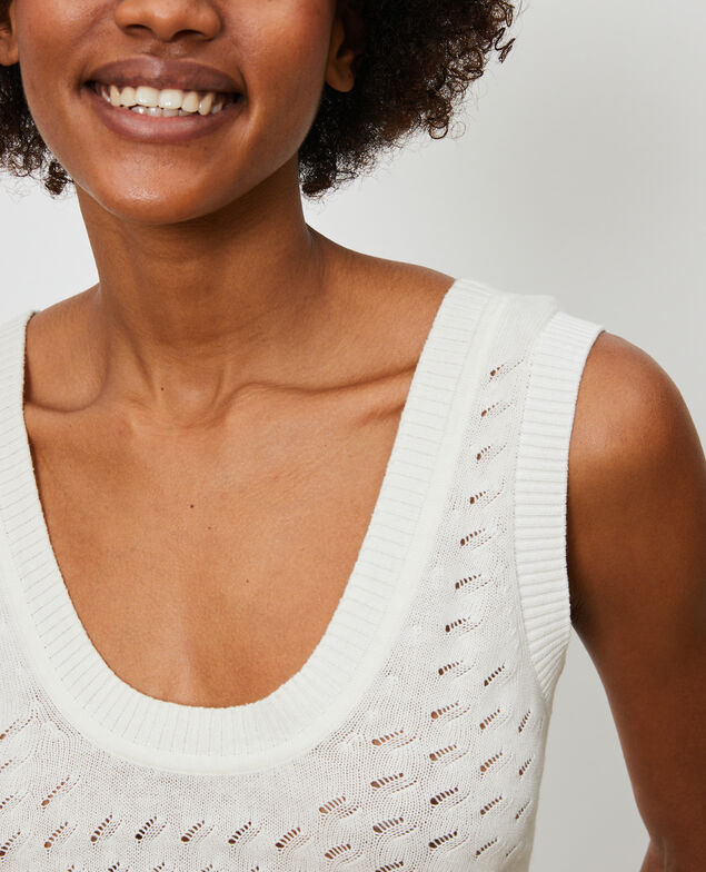 Camiseta de tirantes de algodón y lino Gardenia