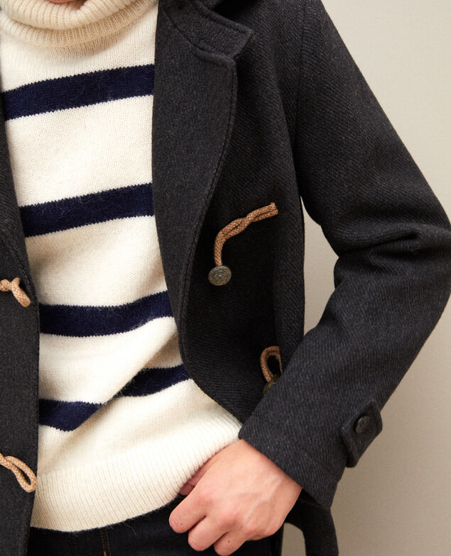 Abrigo corto estilo trenca Dark heather grey