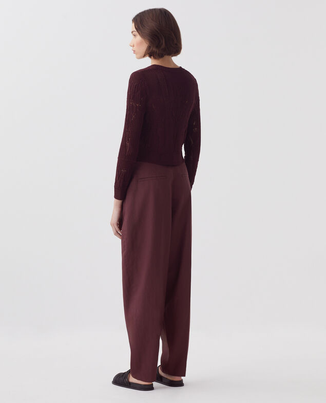 Cárdigan de crochet con motivo floral J380 decadent chocolate