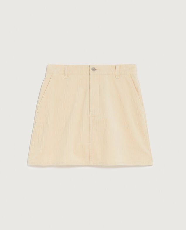Falda corta de pana U010 off white