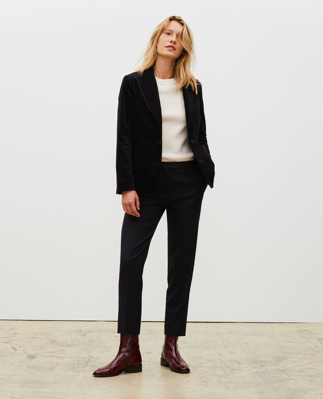 Blazer de  terciopelo con dos botones Black beauty