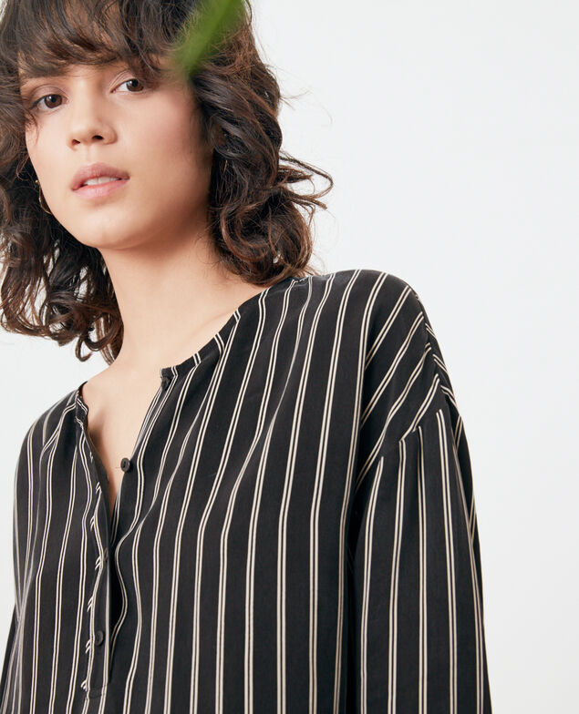 Blusa rayada Black/off white stripes