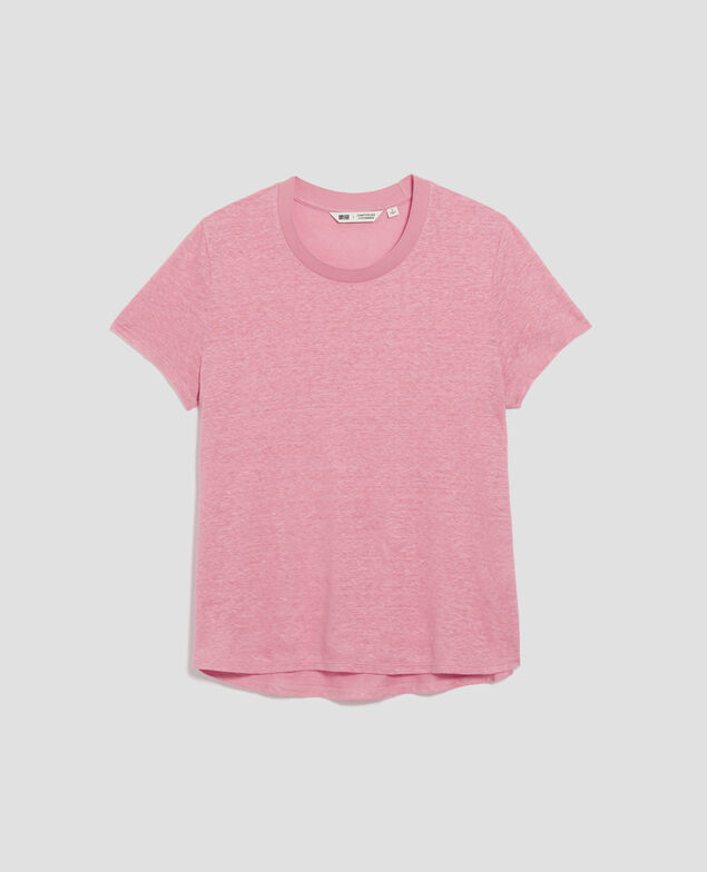AMANDINE - Camiseta con cuello redondo de lino H110 lantana