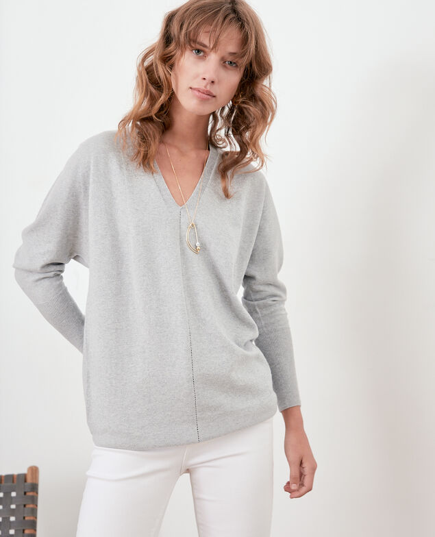 Jersey oversize de algodón y cachemir Light grey