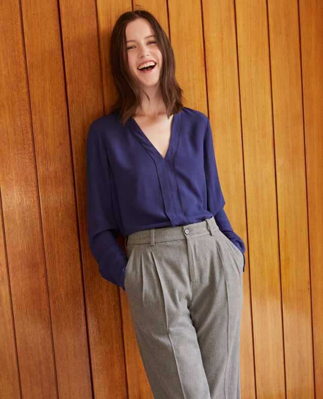 Blusa con escote de pico Medieval blue