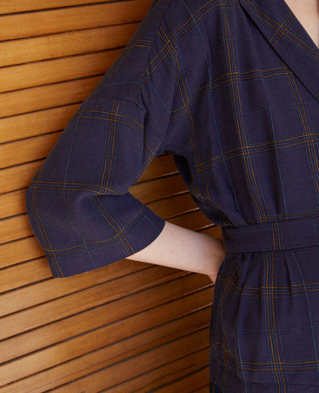 Camisa con cinturón Azul