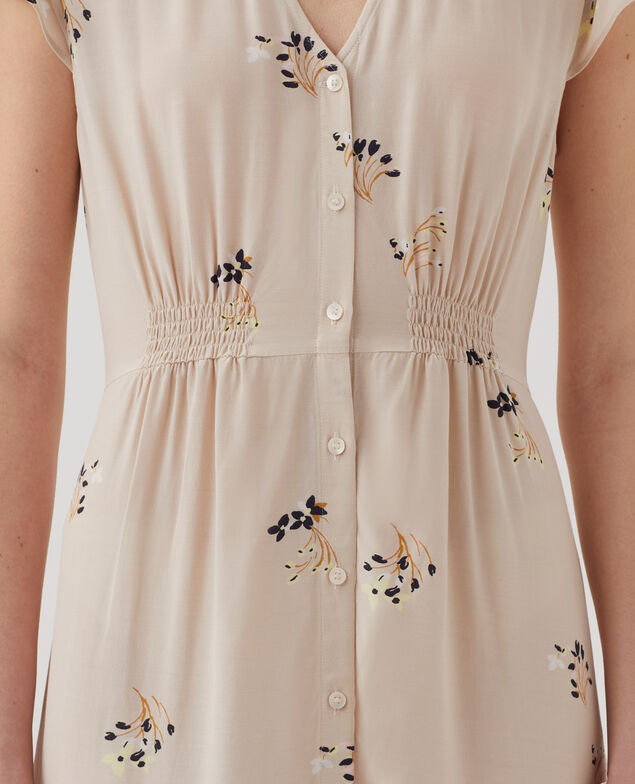LUDIVINE - Vestido largo fluido J311 fl bouquet beige