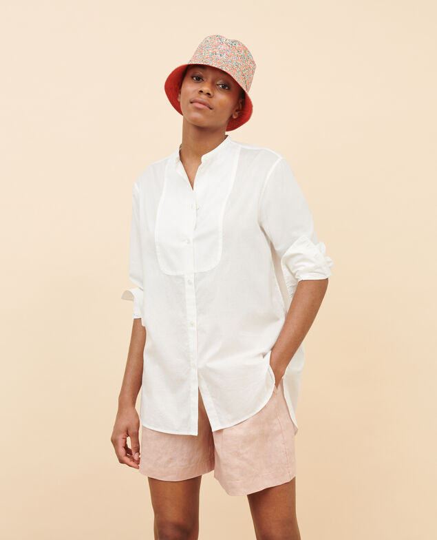 Camisa de algodón con bajo redondeado 01 white