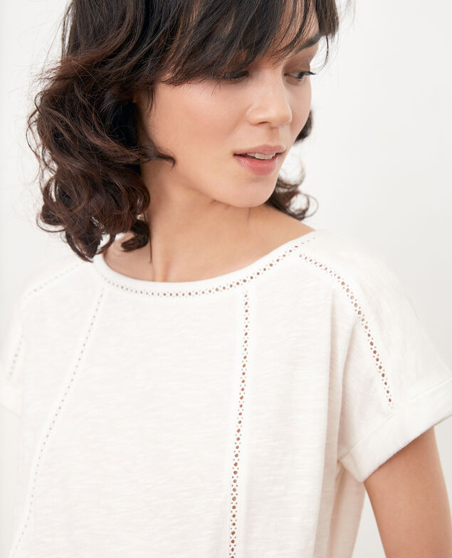 Camiseta con trencillas Blanc
